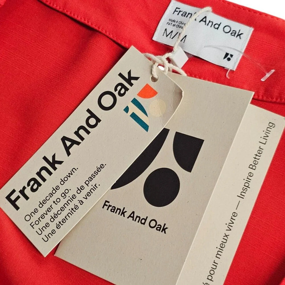 Frank & Oak Womens The Wrap Top Orange Size Medium NWT Viscose Tie Waist - Picture 6 of 7